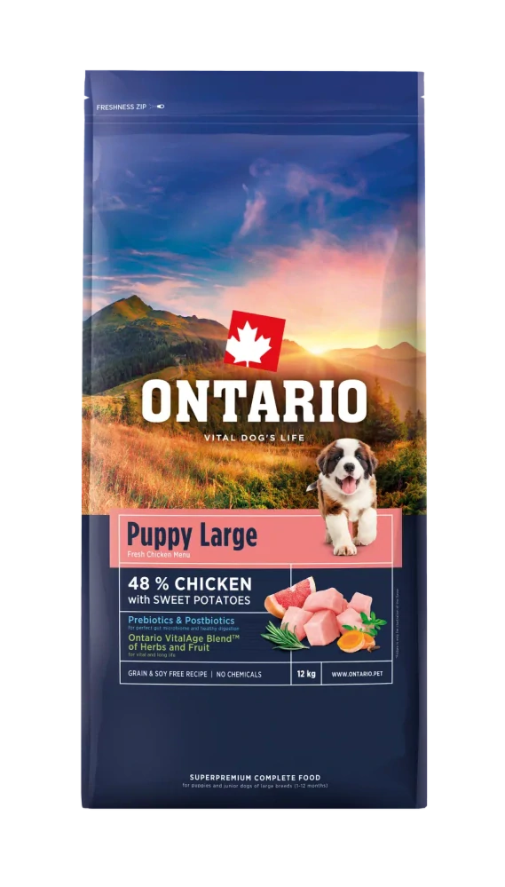 Ontario Puppy Large Chicken & Sweet Potatoes 12kg
