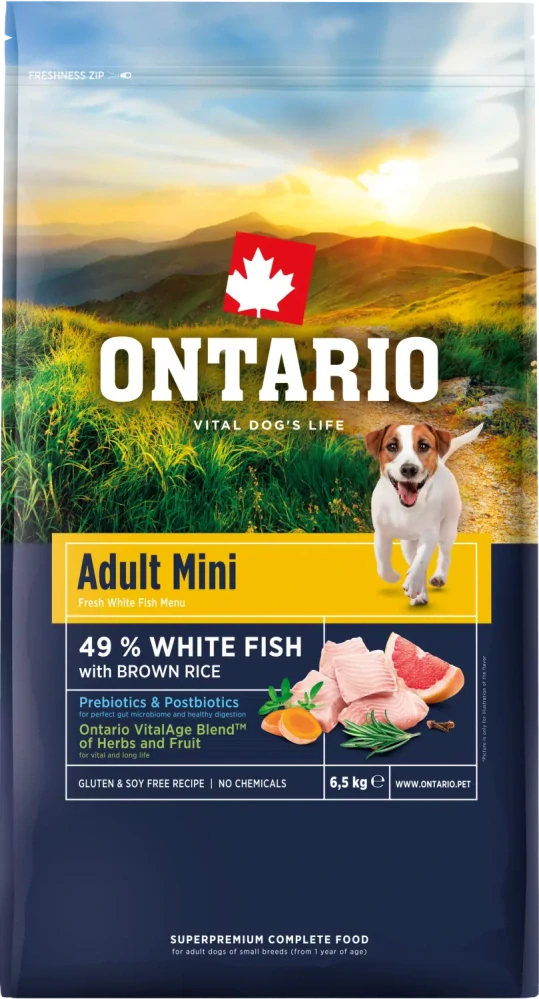 Ontario Adult Mini Fish & Brown Rice 6,5kg