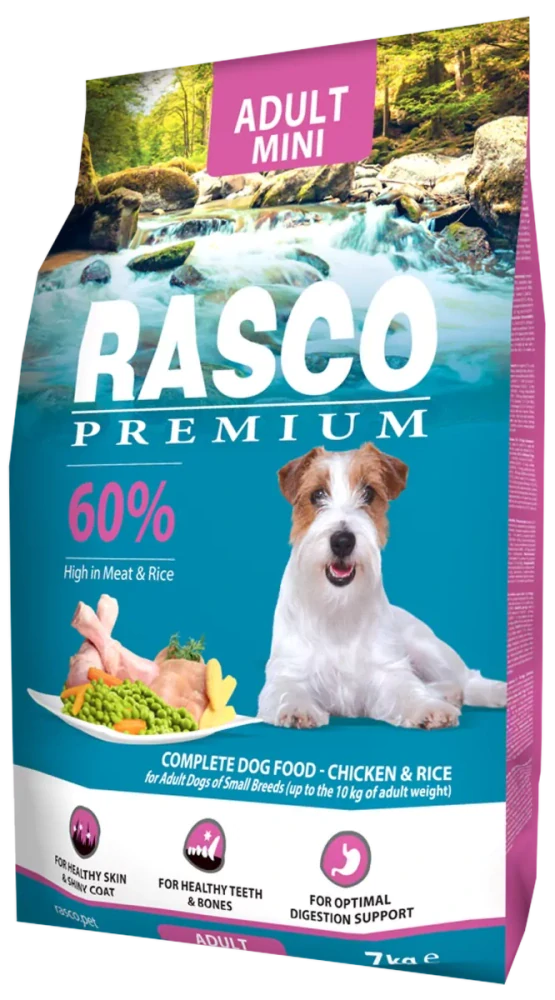 Krmivo Rasco Premium Adult Mini kuře s rýží 7kg