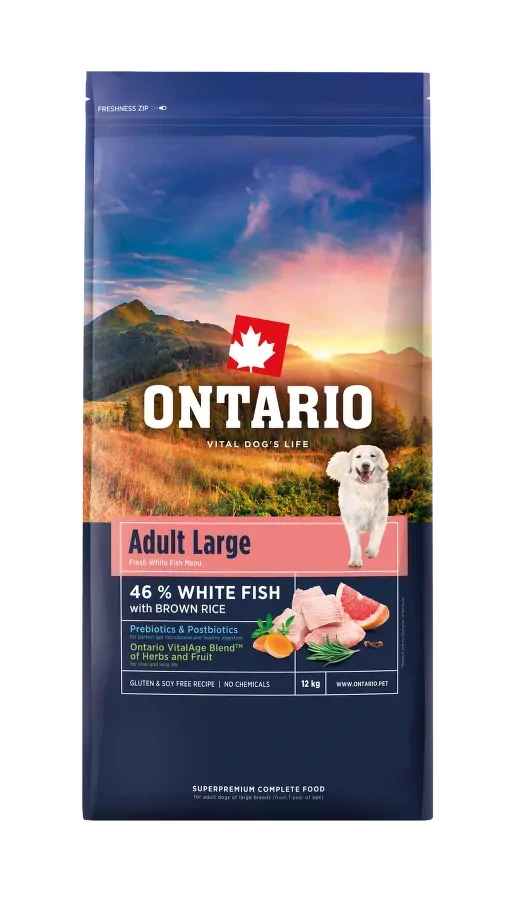 Ontario Adult Large Fish & Brown Rice 12kg