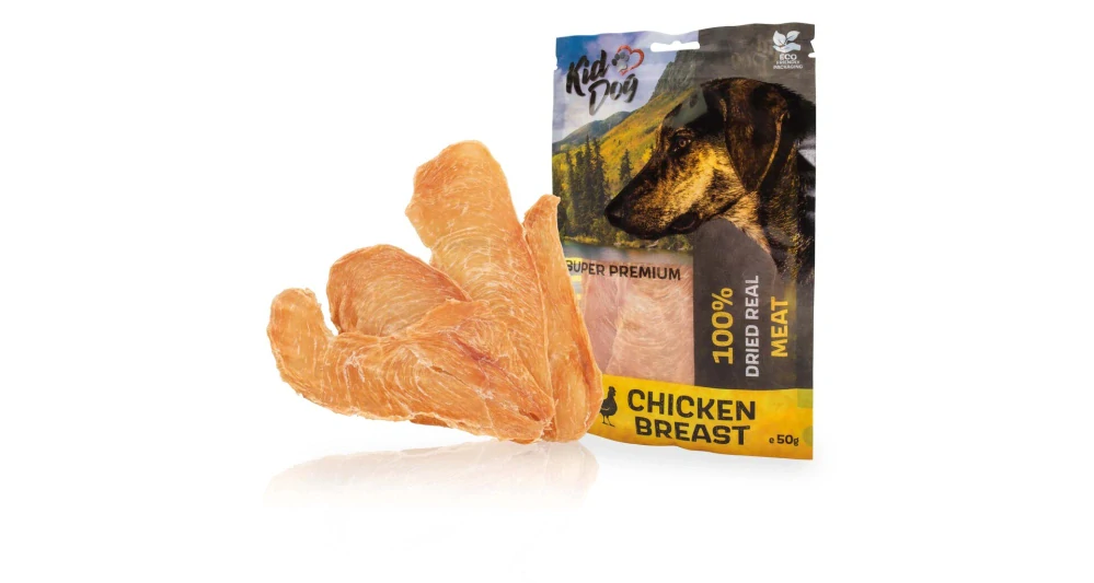 KIDDOG SUPER PREMIUM 100% kuřecí prsa tenké plátky 50g