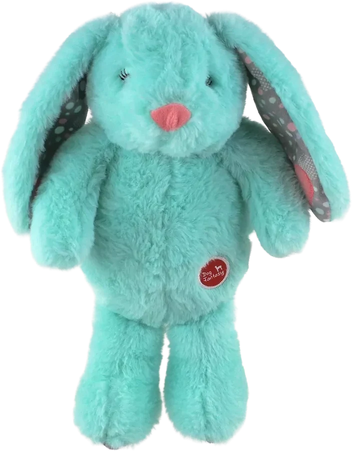 Hračka Dog Fantasy Cuddle zajíček s tlukoucím srdcem tyrkysový 29 cm