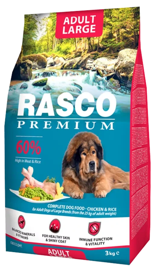 Rasco Premium Adult Large kuře s rýží 3kg