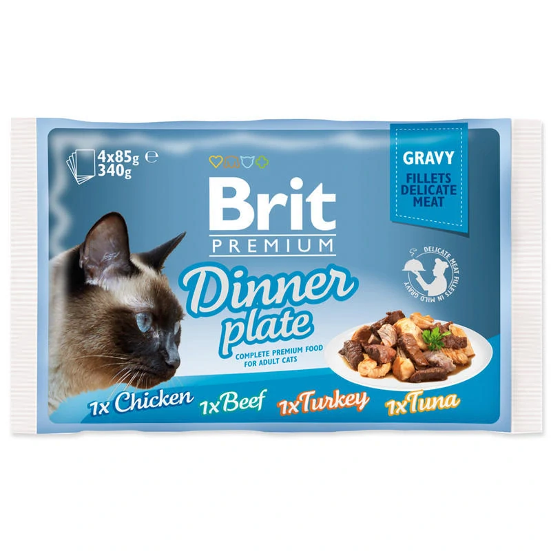 BRIT Premium Cat Delicate Fillets in Gravy Dinner Plate 340g