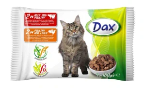 Kapsička Dax Cat hovězí/drůbeží/játra 4x100g