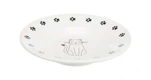 Keramická miska talířek pro krátkonosé kočky bílá 0,2l