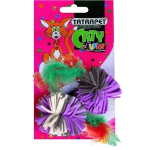 Tatrapet míček flisový s peřím 4cm 2ks