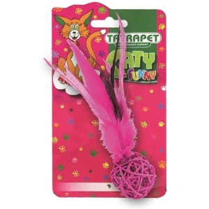 Tatrapet míček proutěný s peřím a rolničkou