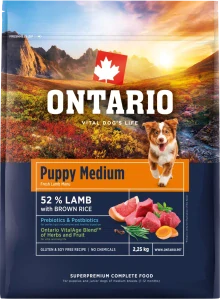 Ontario Puppy Medium Lamb & Brown Rice 2,25kg