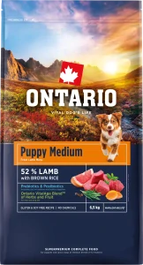 Ontario Puppy Medium Lamb & Brown Rice 6,5kg