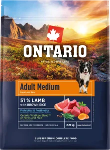 Ontario Adult Medium Lamb & Brown Rice 2,25kg