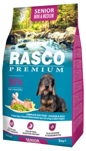 Krmivo Rasco Premium Senior Mini & Medium kuře s rýží 3kg