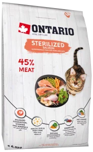 Krmivo Ontario Cat Sterilised Salmon 6,5kg