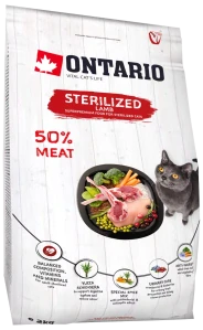 Krmivo Ontario Cat Sterilised Lamb 2kg