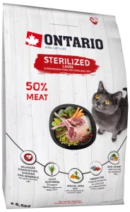 Krmivo Ontario Cat Sterilised Lamb 6,5kg