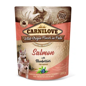 Carnilove Dog Pouch Paté Salmon & Blueber Puppies 300g