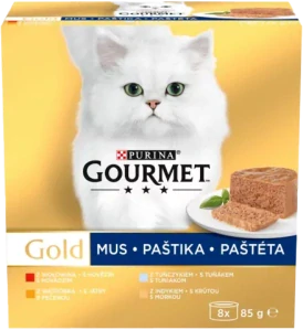 Gourmet Gold Multipack paštiky tuňák/játra/krůta/hovězí 8x85g