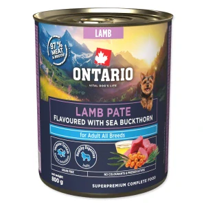 Konzerva Ontario Adult jehněčí paté s rakytníkem 800g