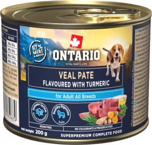 Konzerva Ontario Adult telecí paté s příchutí spiruliny 200g