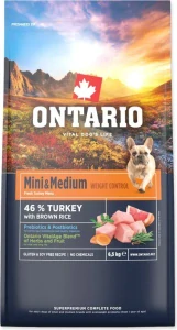 Ontario Mini & Medium Weight Control Turkey & Brown Rice 6,5kg