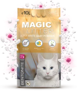Kočkolit Magic Litter Bentonite Ultra White Baby Powder 10L/9kg