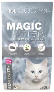 Kočkolit Magic Litter Bentonite Ultra White with Carbon 10L/9kg