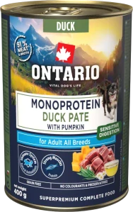 Konzerva Ontario Adult Monoprotein kachní paté s dýni 400g