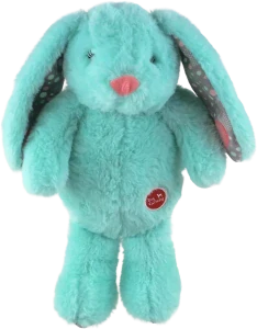 Hračka Dog Fantasy Cuddle zajíček s tlukoucím srdcem tyrkysový 29 cm