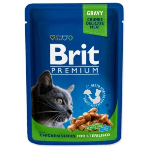 Brit Premium Cat kapsa Chicken Slices for Sterilised 100g