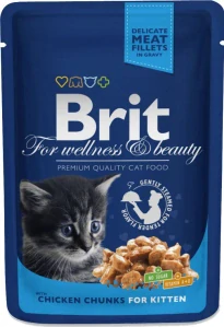 Brit Premium Cat kapsa Chicken Chunks for Kitten 100 g