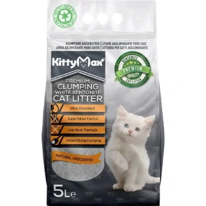 Kitty Max hrudkující bezprašný bílý bentonit 5 l