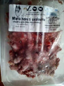 Hovězí svalovina mletá 600g vanička - pro štěňata a koťata