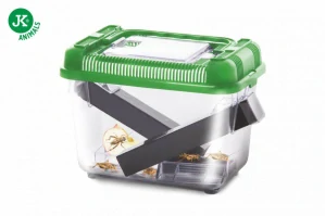 Přenosný průhledný box na cvrčky s dávkovačem