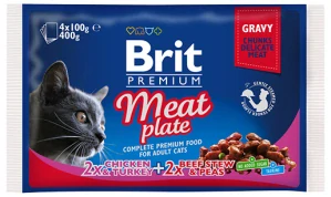 Brit premium Cat kapsa Meat Plate 400g (4x100g)