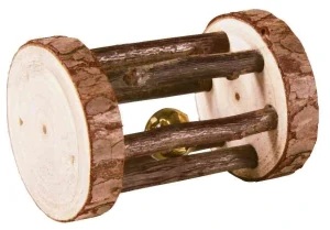 Dřevěný váleček s rolničkou s kůrou 5x7cm