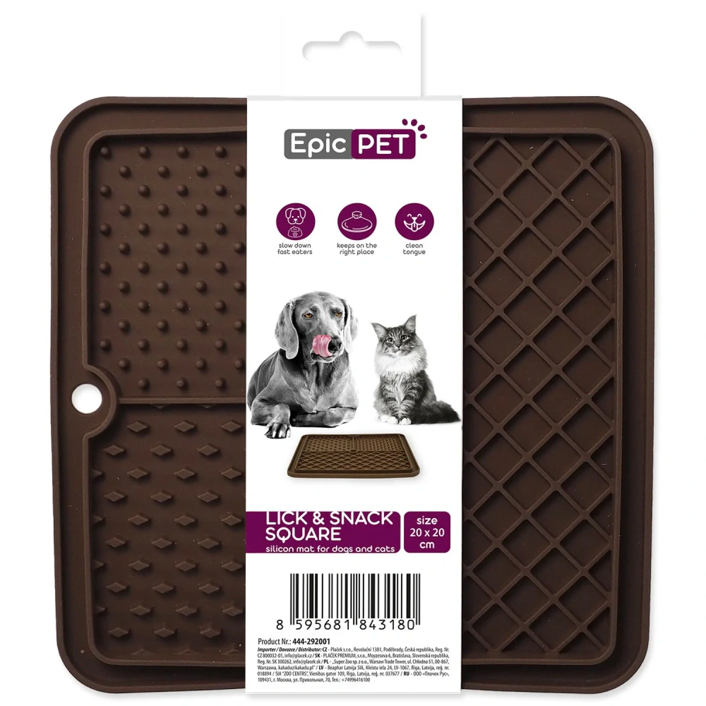 Podložka lízací Epic Pet Lick&Snack čtverec hnědý 20x20cm